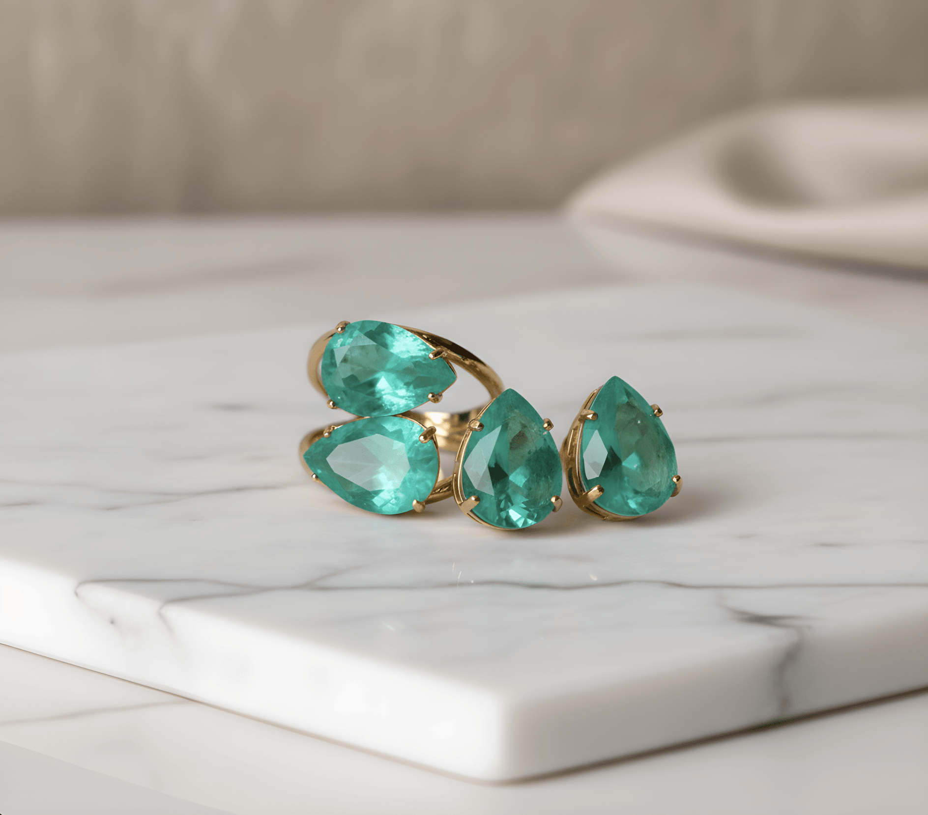 Green Quartz Stud Earrings – 18k Gold - Plated | Bonita Jewels of Brazil - Bonita Jewels of Brazil