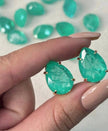 Green Quartz Stud Earrings – 18k Gold - Plated | Bonita Jewels of Brazil - Bonita Jewels of Brazil