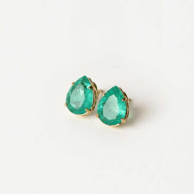 Green Quartz Stud Earrings – 18k Gold - Plated | Bonita Jewels of Brazil - Bonita Jewels of Brazil