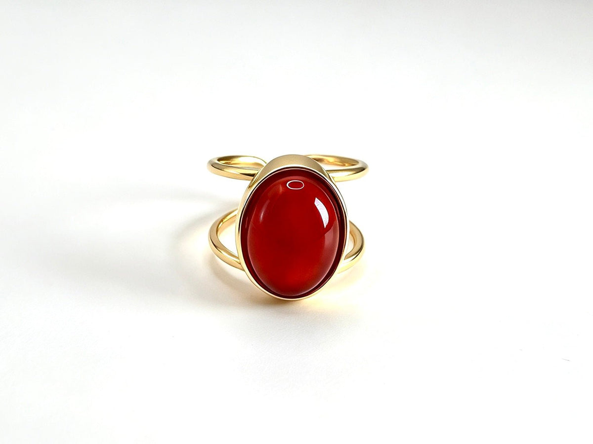 Guia Blue | Red Agate Adjustable Rings - Bonita Jewels of Brazil