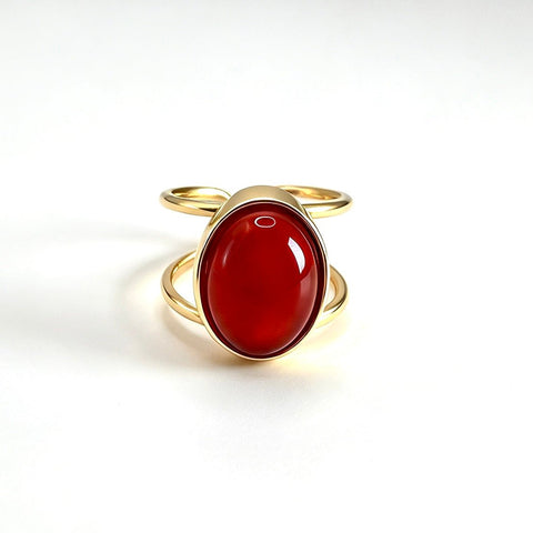 Guia Blue | Red Agate Adjustable Rings - Bonita Jewels of Brazil
