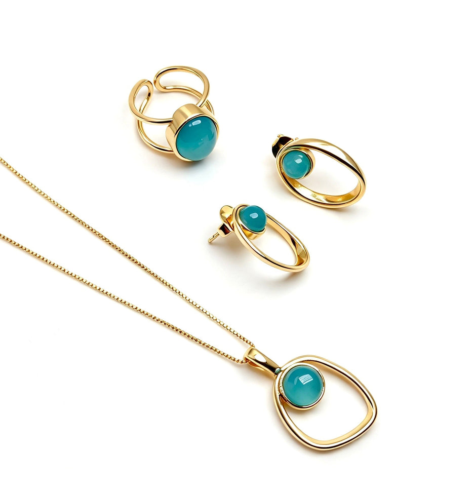 Guia Blue | Red Agate Adjustable Rings - Bonita Jewels of Brazil