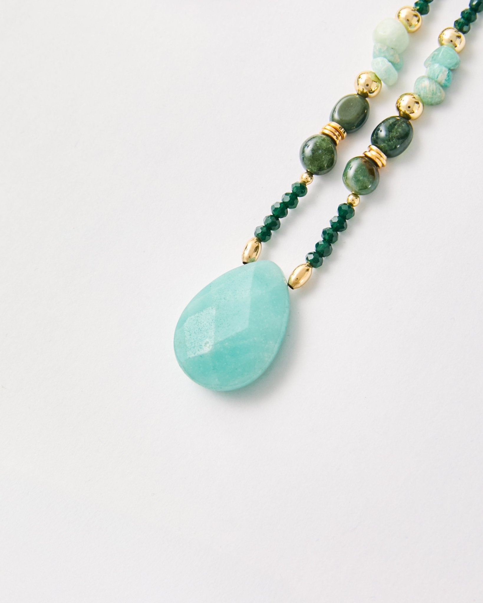 Minas Collection – Amazonite & Green Agate Beaded Necklace & Bracelet Set | Bonita Jewels of Brazil - Bonita Jewels of Brazil