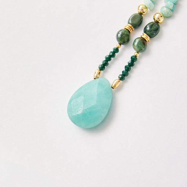 Minas Collection – Amazonite & Green Agate Beaded Necklace & Bracelet Set | Bonita Jewels of Brazil - Bonita Jewels of Brazil