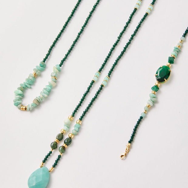 Minas Collection – Amazonite & Green Agate Beaded Necklace & Bracelet Set | Bonita Jewels of Brazil - Bonita Jewels of Brazil