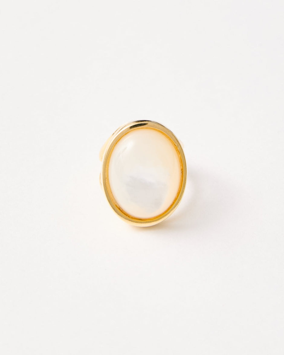 Mother of Pearl Adjustable Ring – 18k Gold - Plated | Bonita Jewels of Brazil - Bonita Jewels of Brazil