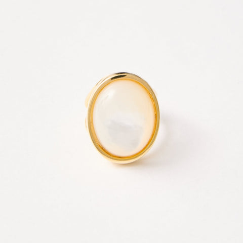 Mother of Pearl Adjustable Ring – 18k Gold - Plated | Bonita Jewels of Brazil - Bonita Jewels of Brazil