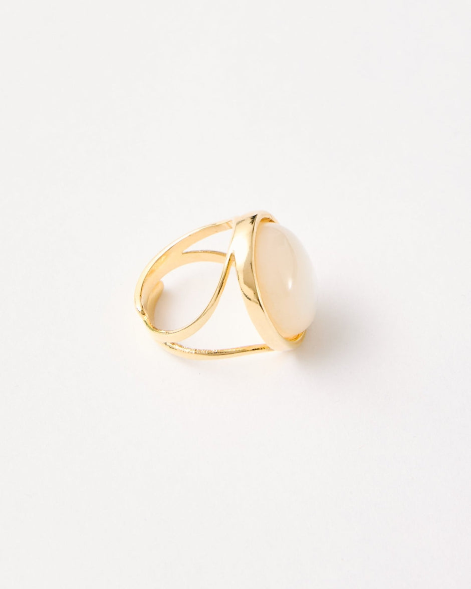 Mother of Pearl Adjustable Ring – 18k Gold - Plated | Bonita Jewels of Brazil - Bonita Jewels of Brazil