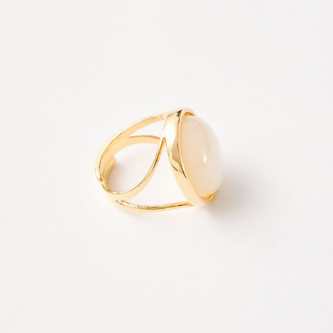 Mother of Pearl Adjustable Ring – 18k Gold - Plated | Bonita Jewels of Brazil - Bonita Jewels of Brazil