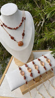 Natal Collection – Sunstone & Carnelian Agate Necklace & Bracelet Set | Bonita Jewels of Brazil - Bonita Jewels of Brazil