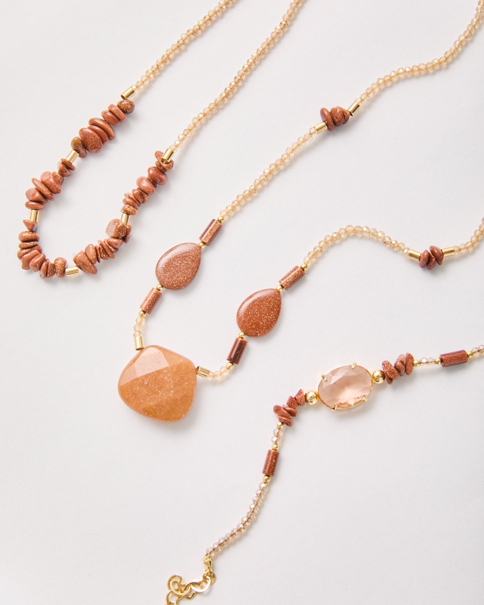 Natal Collection – Sunstone & Carnelian Agate Necklace & Bracelet Set | Bonita Jewels of Brazil - Bonita Jewels of Brazil