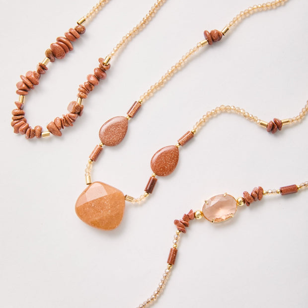Natal Collection – Sunstone & Carnelian Agate Necklace & Bracelet Set | Bonita Jewels of Brazil - Bonita Jewels of Brazil