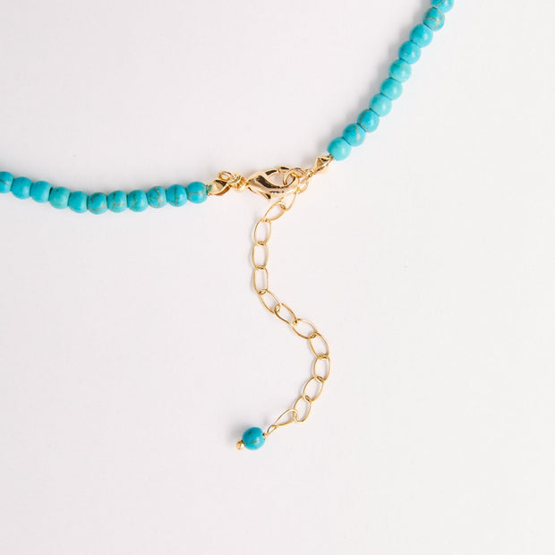 Natural Turquoise Beaded Necklace – 18k Gold - Plated | Bonita Jewels of Brazil - Bonita Jewels of Brazil