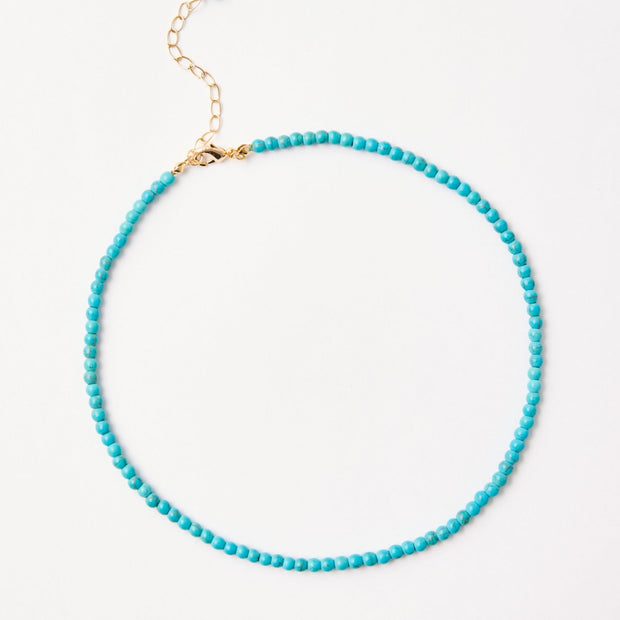 Natural Turquoise Beaded Necklace – 18k Gold - Plated | Bonita Jewels of Brazil - Bonita Jewels of Brazil