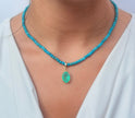 Natural Turquoise Beaded Necklace – 18k Gold - Plated | Bonita Jewels of Brazil - Bonita Jewels of Brazil