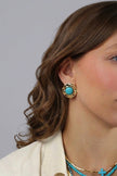 Organic Turquoise Stud Earrings – 18k Gold - Plated | Bonita Jewels of Brazil - Bonita Jewels of Brazil