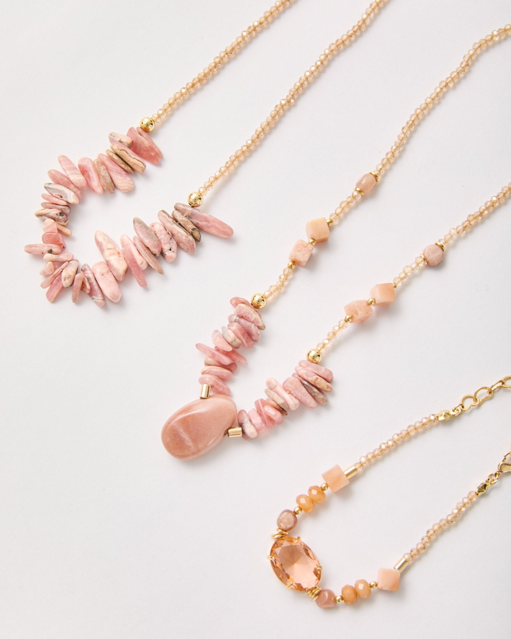 Pipa Collection – Rhodochrosite Necklace & Bracelet Set | Bonita Jewels of Brazil - Bonita Jewels of Brazil