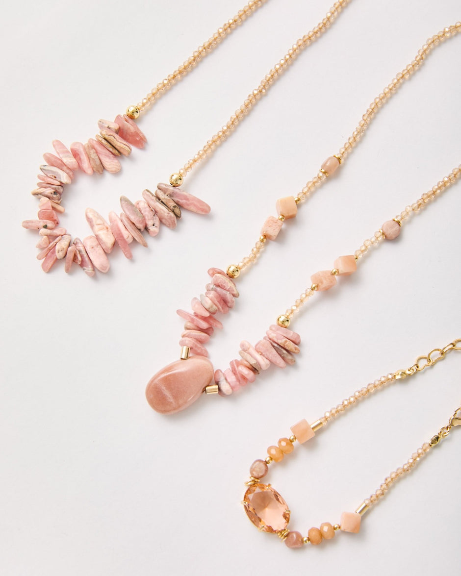 Pipa Collection – Rhodochrosite Necklace & Bracelet Set | Bonita Jewels of Brazil - Bonita Jewels of Brazil
