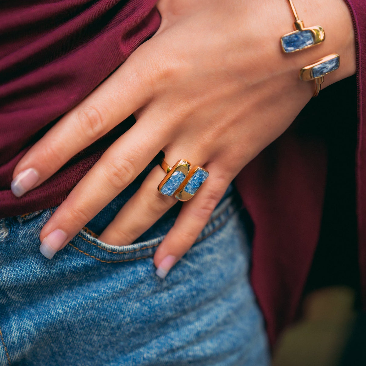 Pleno Amethyst | Kyanite Adjustable Ring - Bonita Jewels of Brazil
