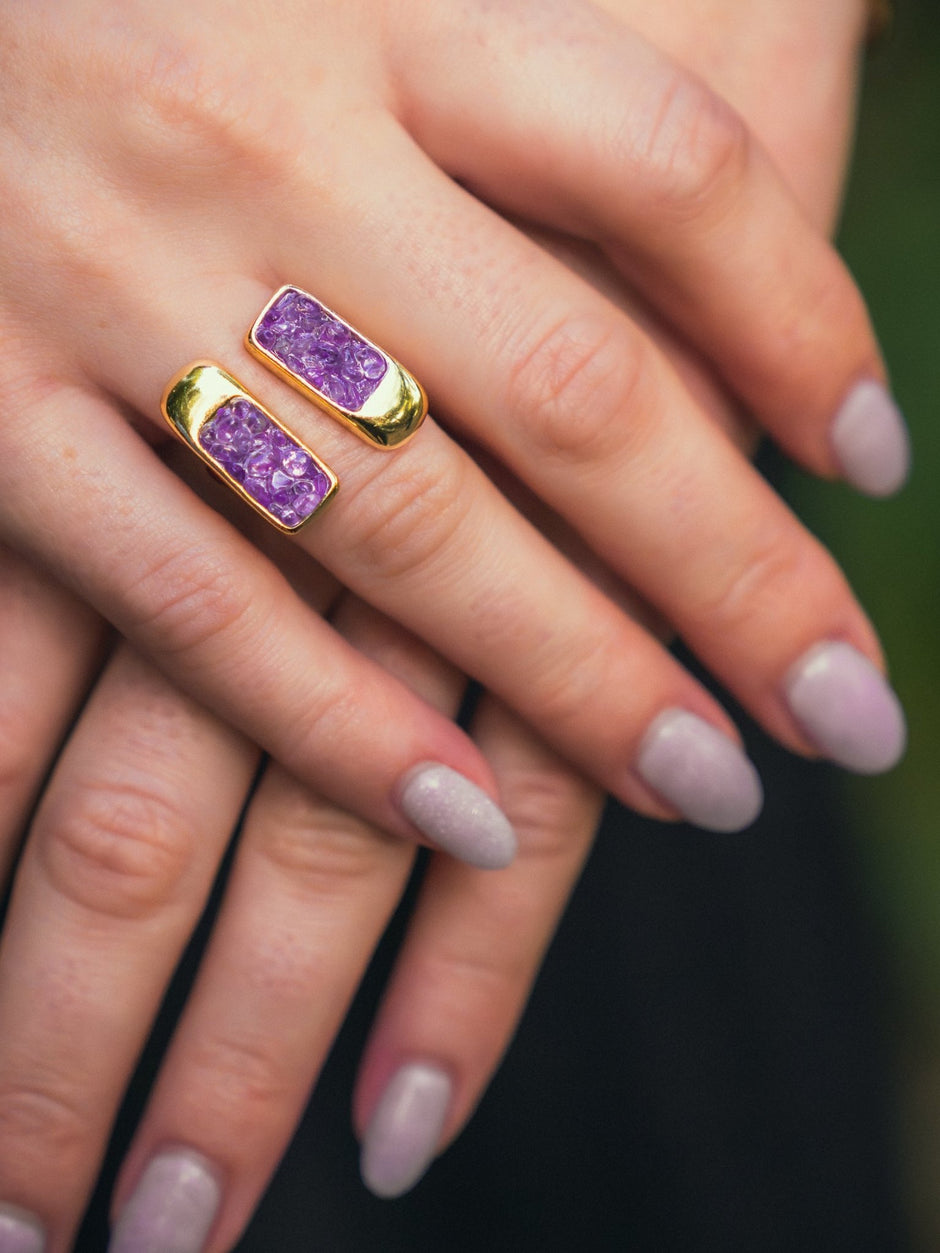 Pleno Amethyst | Kyanite Adjustable Ring - Bonita Jewels of Brazil