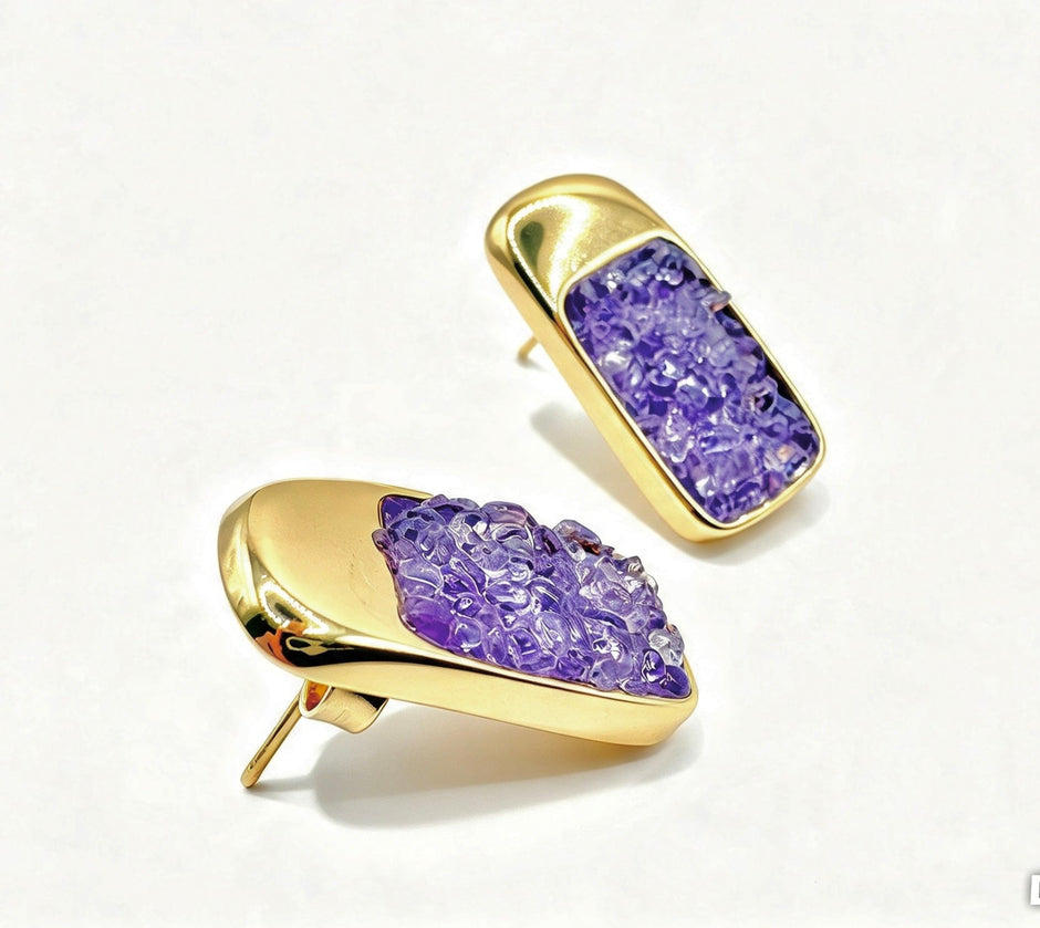 Prisma Amethyst | Kyanite Earrings - Bonita Jewels of Brazil