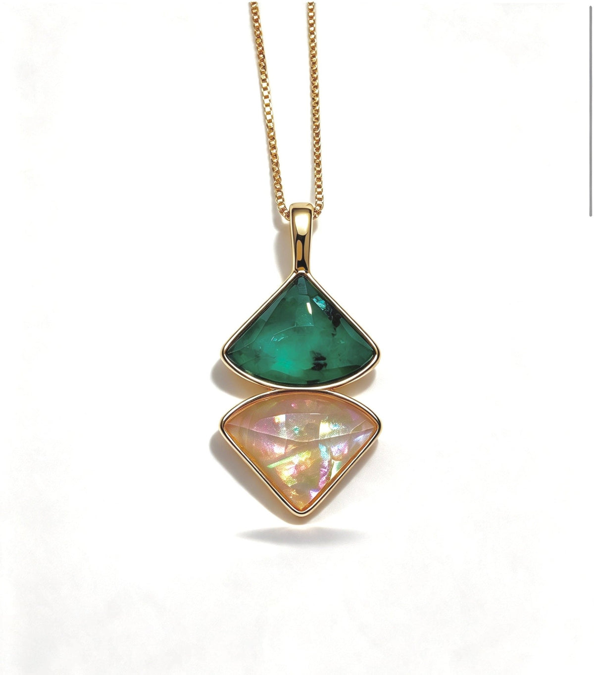 Reflexo Emerald & Sea Opal Necklace - Bonita Jewels of Brazil