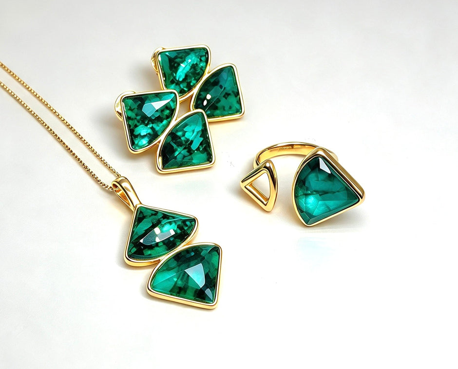 Reflexo Emerald & Sea Opal Necklace - Bonita Jewels of Brazil