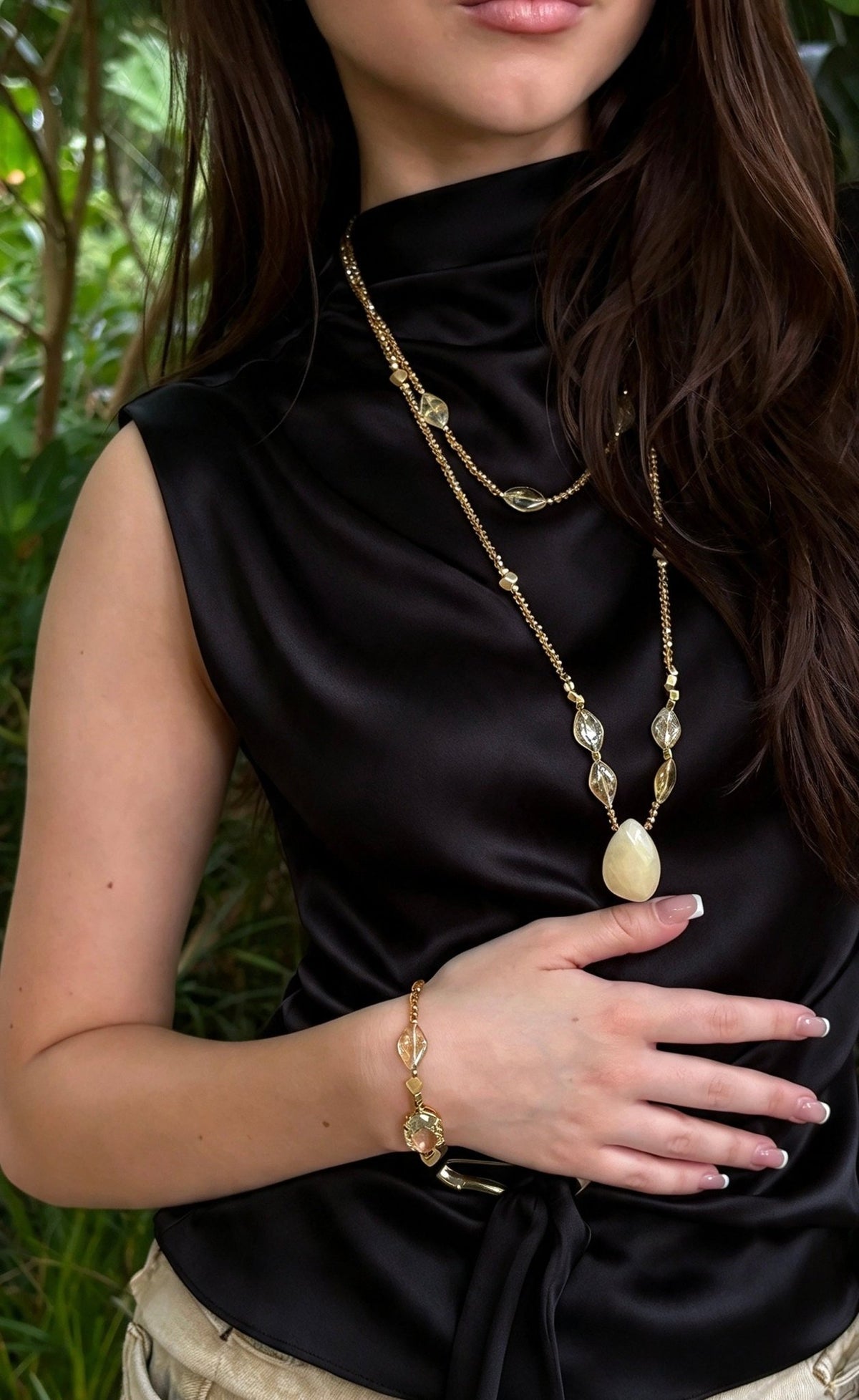 Rutilated Quartz Calcite Set – Bonito Collection 18k Gold | Bonita Jewels - Bonita Jewels of Brazil