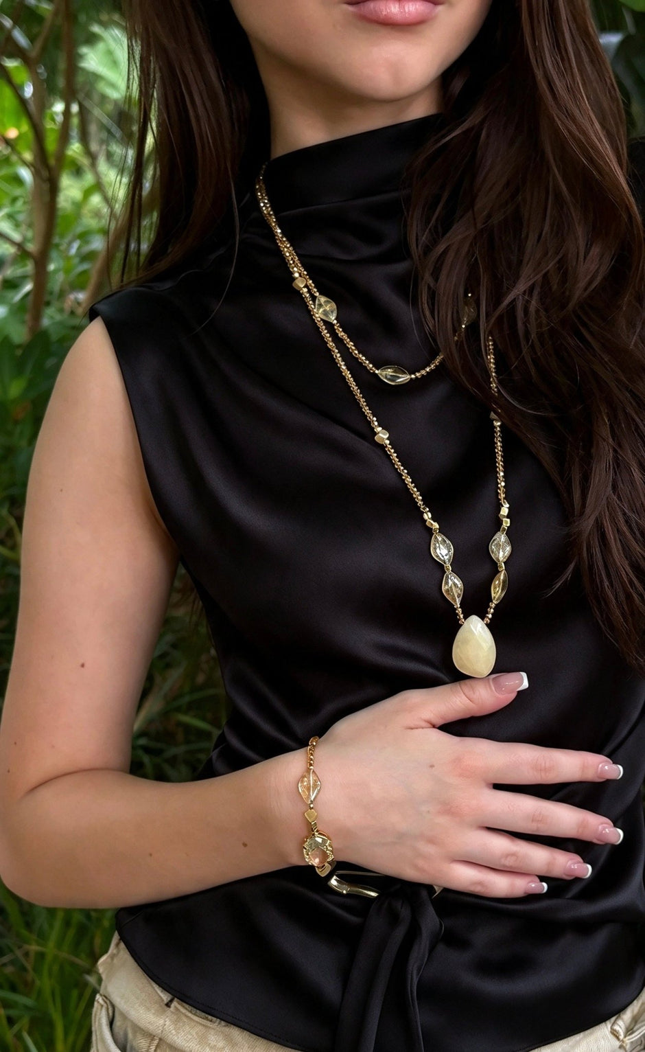 Rutilated Quartz Calcite Set – Bonito Collection 18k Gold | Bonita Jewels - Bonita Jewels of Brazil