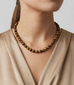 Tiger Eye Beaded Necklace – 18k Gold - Plated | Bonita Jewels of Brazil - Bonita Jewels of Brazil