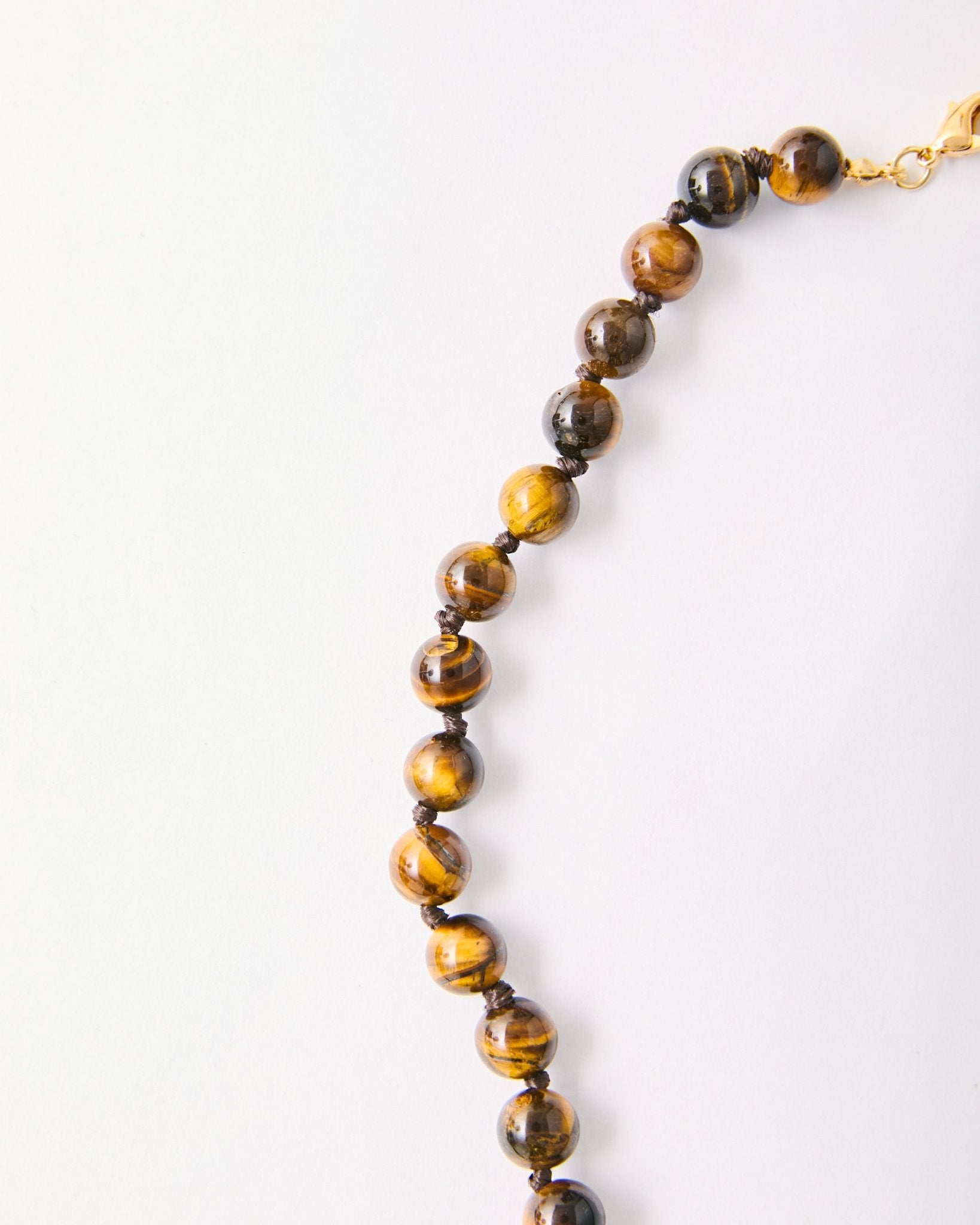 Tiger Eye Beaded Necklace – 18k Gold - Plated | Bonita Jewels of Brazil - Bonita Jewels of Brazil
