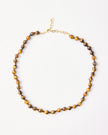 Tiger Eye Beaded Necklace – 18k Gold - Plated | Bonita Jewels of Brazil - Bonita Jewels of Brazil