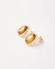 Tiger Eye Stud Earrings – 18k Gold - Plated | Bonita Jewels of Brazil - Bonita Jewels of Brazil