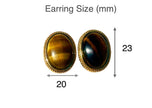 Tiger Eye Stud Earrings – 18k Gold - Plated | Bonita Jewels of Brazil - Bonita Jewels of Brazil