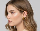 Tiger Eye Stud Earrings – 18k Gold - Plated | Bonita Jewels of Brazil - Bonita Jewels of Brazil