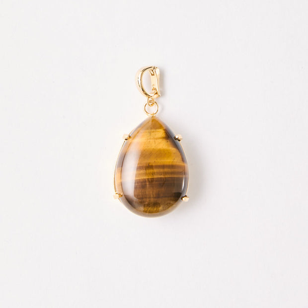Tiger Eye Teardrop Pendant – 18k Gold - Plated | Bonita Jewels of Brazil - Bonita Jewels of Brazil