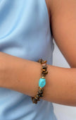 Tiger Eye & Turquoise Balance Bracelet – 18k Gold - Plated | Bonita Jewels of Brazil - Bonita Jewels of Brazil