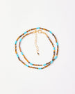 Tiger Eye & Turquoise Mini Bead Necklace – 18k Gold - Plated | Bonita Jewels of Brazil - Bonita Jewels of Brazil