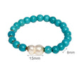 Turquoise & Freshwater Pearl Bracelet – 18k Gold - Plated | Bonita Jewels of Brazil - Bonita Jewels of Brazil