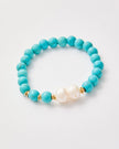 Turquoise & Freshwater Pearl Bracelet – 18k Gold - Plated | Bonita Jewels of Brazil - Bonita Jewels of Brazil