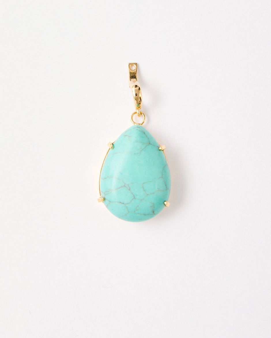 Turquoise Oval Pendant – 18k Gold - Plated | Bonita Jewels of Brazil - Bonita Jewels of Brazil