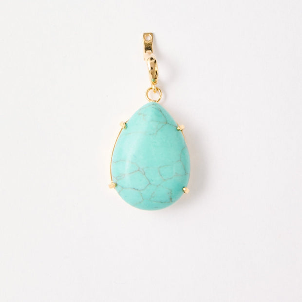 Turquoise Oval Pendant – 18k Gold - Plated | Bonita Jewels of Brazil - Bonita Jewels of Brazil