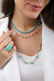 Turquoise Teardrop Adjustable Ring – 18k Gold - Plated | Bonita Jewels of Brazil - Bonita Jewels of Brazil