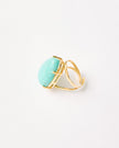 Turquoise Teardrop Adjustable Ring – 18k Gold - Plated | Bonita Jewels of Brazil - Bonita Jewels of Brazil